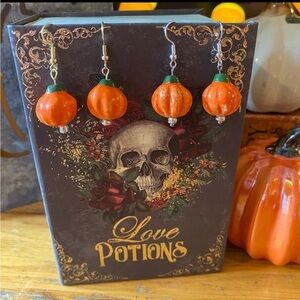 Handmade Ceramic Pumpkin Earrings